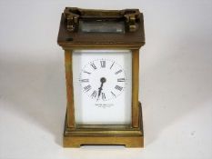 A Mappin Brothers Antique Brass Carriage Clock, La