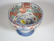 An Antique Decorative Hand Painted Japanese Footed