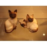 Two Beswick Siamese Cats