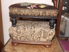 Two 19thC. Upholstered Foot Stools