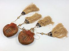 Two good 19thC. Chinese Silk Heart Shaped Purses