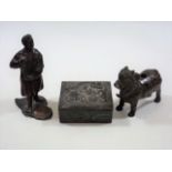 Two Chinese Spelter Figures, Some Faults & A Chine