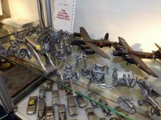 Approx. 24 Danbury Mint Pewter Models Of Mostly Mi