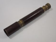 A Two Draw Brass Leather Bound Telescope