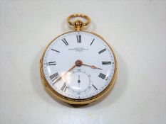An 18ct Gold Savory Cornhill London Pocket Watch with internal inscription, presented to John Willia