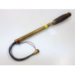 An Antique Brass Fishing Gaff With Wood Handle