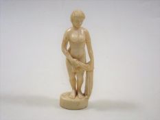 A 19thC. European Ivory Figure Of A Nude