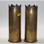 A Pair Of WW1 Royal Engineers Trench Art Shells