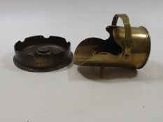 A Trench Art Coal Scuttle & Ashtray