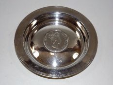 A Commemorative Silver Coin Dish