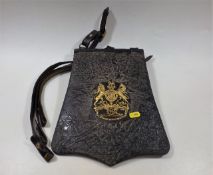A Royal Artillery Officers Leather Sabretache With