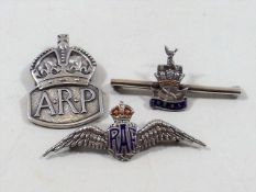 Three Silver WW2 Badges