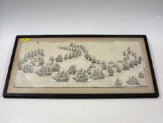 A Period Print Depicting Nelsons Fleet About To En
