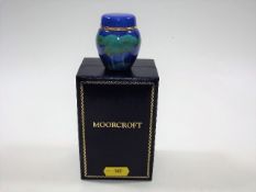 A Boxed Moorcroft Moonlit Blue Enamel Miniature Gi