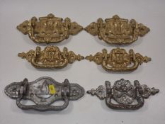 Two Pairs Of Gilt Coffin Handles & Two Others