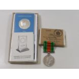 A WW2 Medal Awarded To S. A. Manchester & A UN Sil