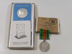 A WW2 Medal Awarded To S. A. Manchester & A UN Sil