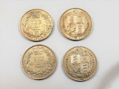 Four 19thC. Silver Victoria Shillings