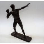 A Spelter Kayserzinn Shot Put Figure