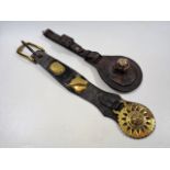 Two C.1900 Horse Straps With Brasses & Bell