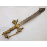 A Large Brass Handled Arabic Style Sword
