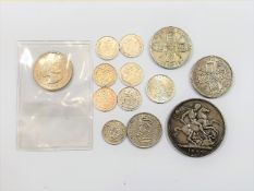 An 1893 Silver Victoria Crown & Other Coins