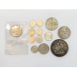 An 1893 Silver Victoria Crown & Other Coins