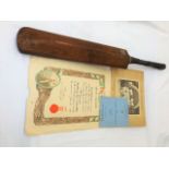 An Early 20thC. Cricket Bat Signed By Jack Hobbs &