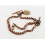 A 19thC. Rose Gold Albert Chain With Faceted Links