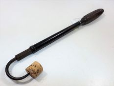 An Antique Metal Fishing Gaff With Wood Handle