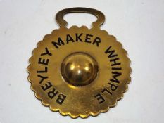Breyley Maker Whimple C.1900 Horse Brass