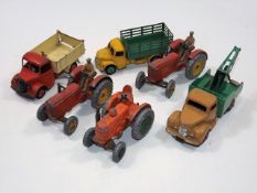 Six Vintage Dinky Farmyard Related Diecast Items