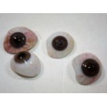 Four Prosthetic Human Glass Eyes