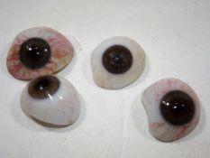 Four Prosthetic Human Glass Eyes