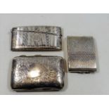 Three Small Silver Cigarette Boxes