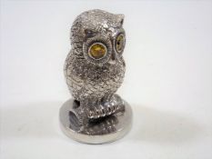 A .925 Sterling Marked Continental Owl