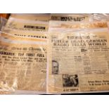 A Quantity Of Reproduction Wartime Newspaper Headl