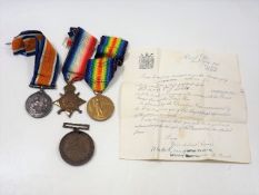 A WW1 Medal Set J. Leelo 16538 Liverpool Regiment