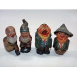 Four Carved Wood German Figures