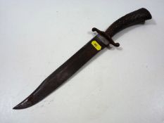 A French Marseille Made Dagger With Horn Handle