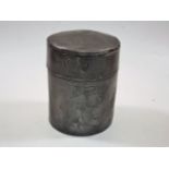 A Chinese Kuthing Pewter Tobacco Jar With Dragon D