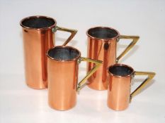 Four Arts & Crafts Style Copper & Brass Measures