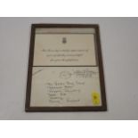 An Acknowledgement Card From Mrs. Jackie Kennedy A
