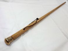 A Victorian Malacca Walking Cane With Engraved Gol