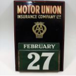 An AA Motor Union Insurance Co. Tin Plate Calendar