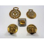 Five C.1900 Horse Brasses Including Two Rings