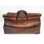 A Large Vintage Leather Gladstone Bag