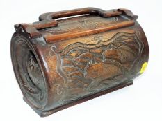 A Carved Antique Oriental Bamboo Water Carrier