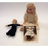 An Early 20thC. Doll, Indistinctly Marked To Back