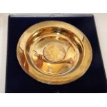 A 22ct Gold Plated Silver Commemorative Coin Dish